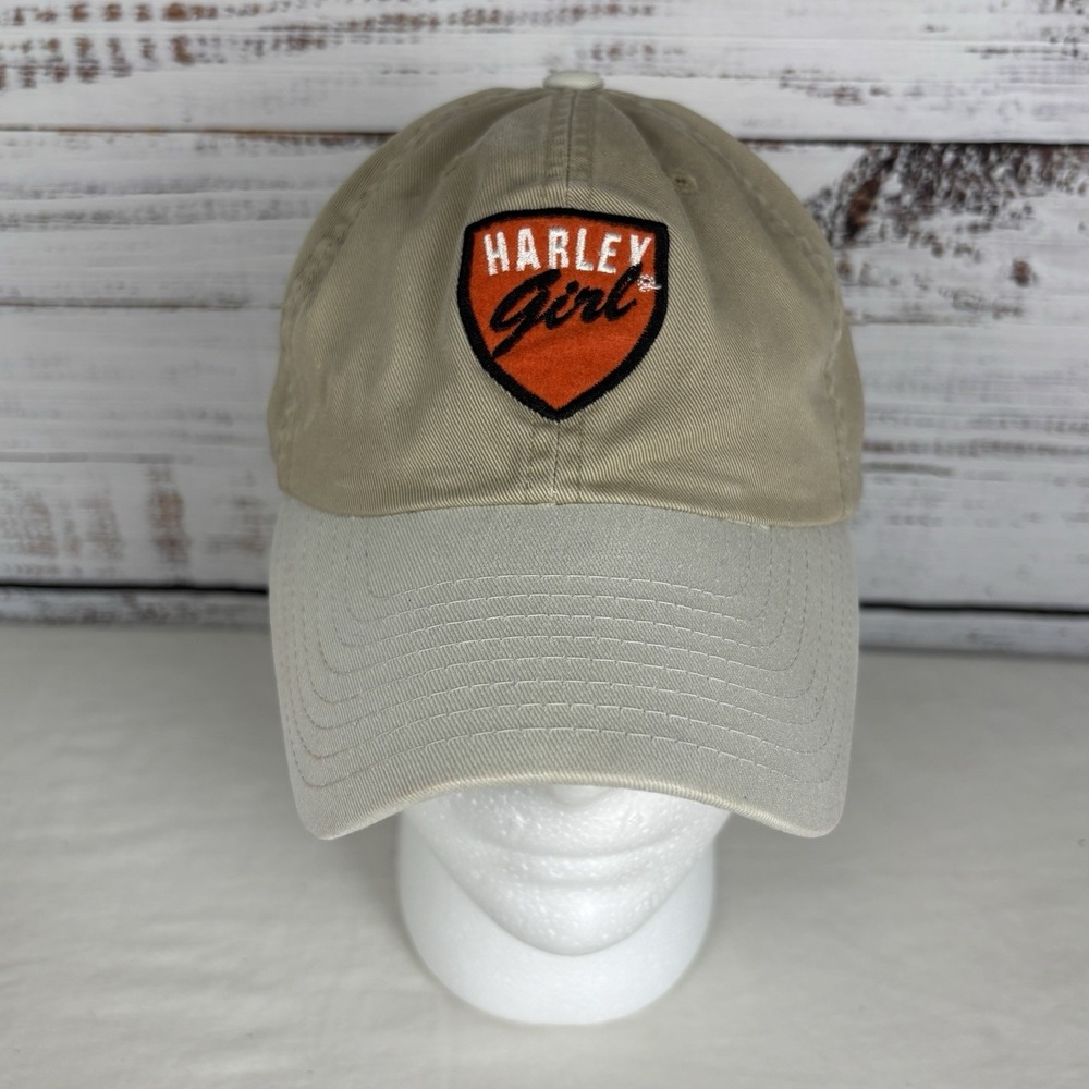 HD Harley Girl Pony Tail Hat Cap Y2K Tan Embroidered Logo Patch American Needle